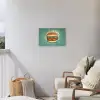 Hamburger - Illustratie - Sla - Kaas Tuinposter op houten frame 2 cm dik klein -sfeer1