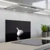 Knoflook - Zwart - Wit keuken achterwand spatscherm klein -3d_schuin