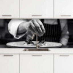Chef - Garnering - Gerecht keuken achterwand 2 middel -3d