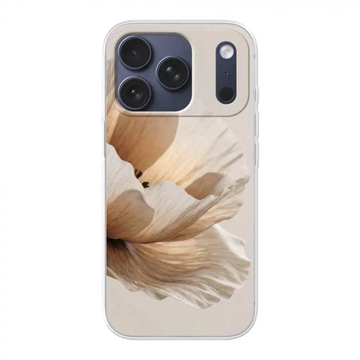 Bloem - Beige - Crème Telefoonhoesje iPhone 17 Pro klein -3d
