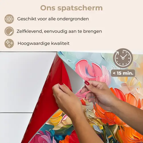 Bloemen - Kunst - Watercolor - Botanisch keuken achterwand spatscherm klein -spatscherm_NL