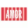 Amor - Strepen - Rood - Roze Muismat XXL klein -3d_leeg