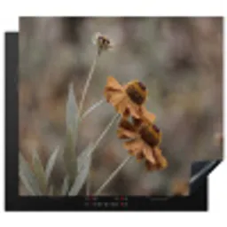Zonnehoed - Droogbloemen - Geel - Warm Inductie beschermer vinyl 3mm middel -3d
