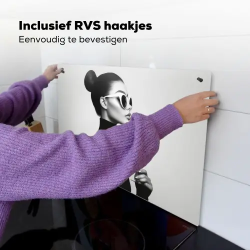 Vrouw - Champagne - Modern Inductie beschemer met haakjes klein -ky-ophangen-nl