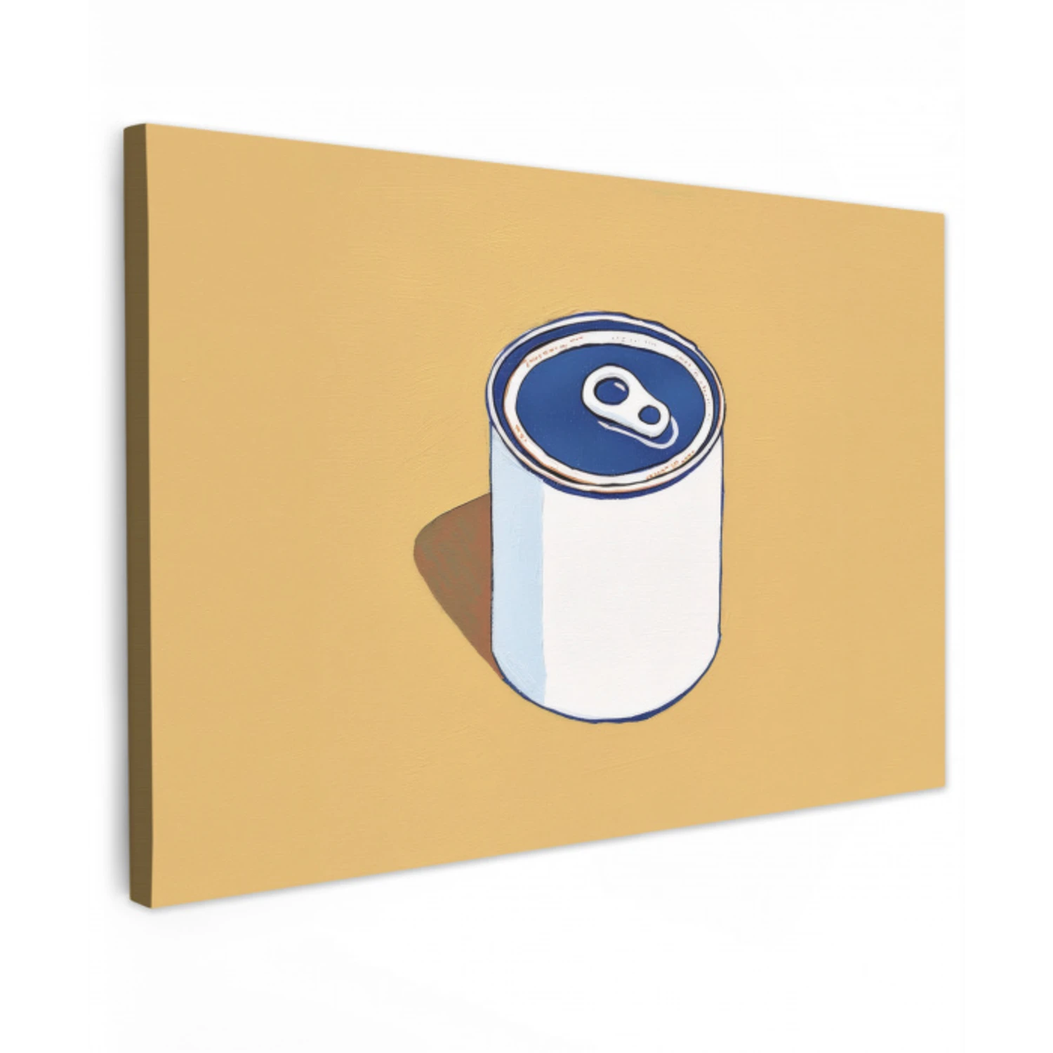 Blikje - Minimalistisch - Blauw - Illustratie Tuinposter op houten frame 2 cm dik klein -3d