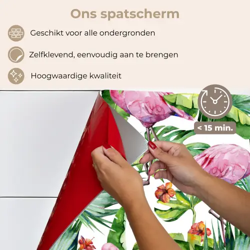 Bladeren - Flamingo - Bloemen - Jungle keuken achterwand spatscherm klein -spatscherm_NL
