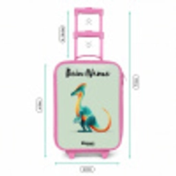 Dino - Blauw - Dier Kinderkoffer - Roze klein -productfoto_formaten