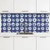 Borden - Floraal - Blauw keuken achterwand 2 middel 871 -3d