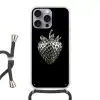 Aardbei - Zaadstructuur - Realistisch Hoesje iPhone 16 Pro Max met koord klein -3d