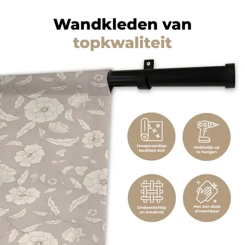 Bloemen - Blaadjes - Patroon Wandkleed katoen klein 269 -sfeer2