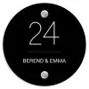 Zwart vlak - Klassiek Naambord Rond klein -3d