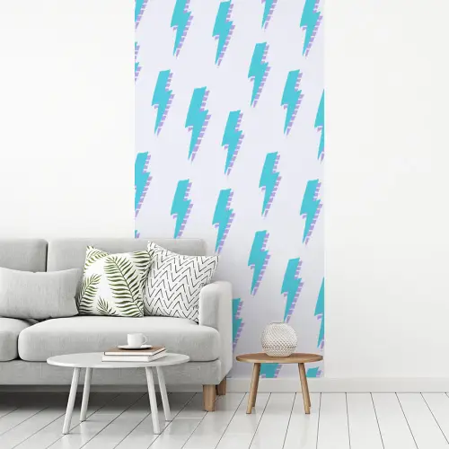Blauw - Paars - Bliksem fotobehang vinyl groot 64 -woonkamer