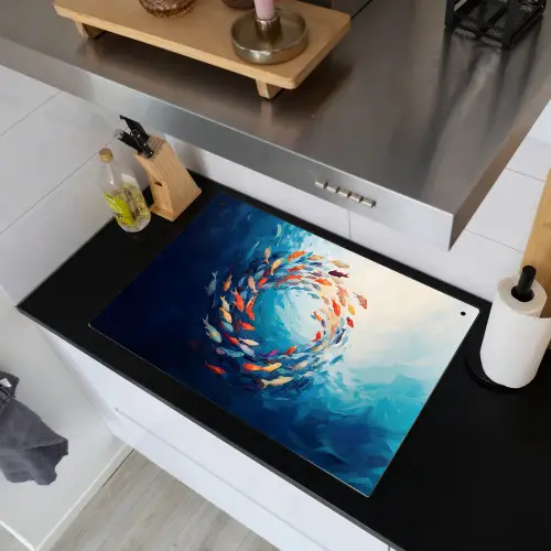 Zee - Vissen - Kleurrijk - Dynamisch Inductie beschemer met haakjes klein -sfeer1