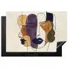 Abstract - Overlappende gezichten - Paars - Donkergroen Inductie beschermer vinyl 3mm klein -3d