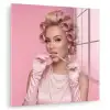Vrouw - Roze - Parelketting - Krulspelden plexiglas 5mm klein -zzzproduct_nieuw