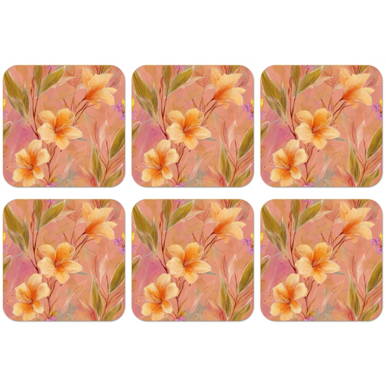 Botanisch - Bloemen - Kleurrijk onderzetter kurk middel 366 -zkaufland3dotto