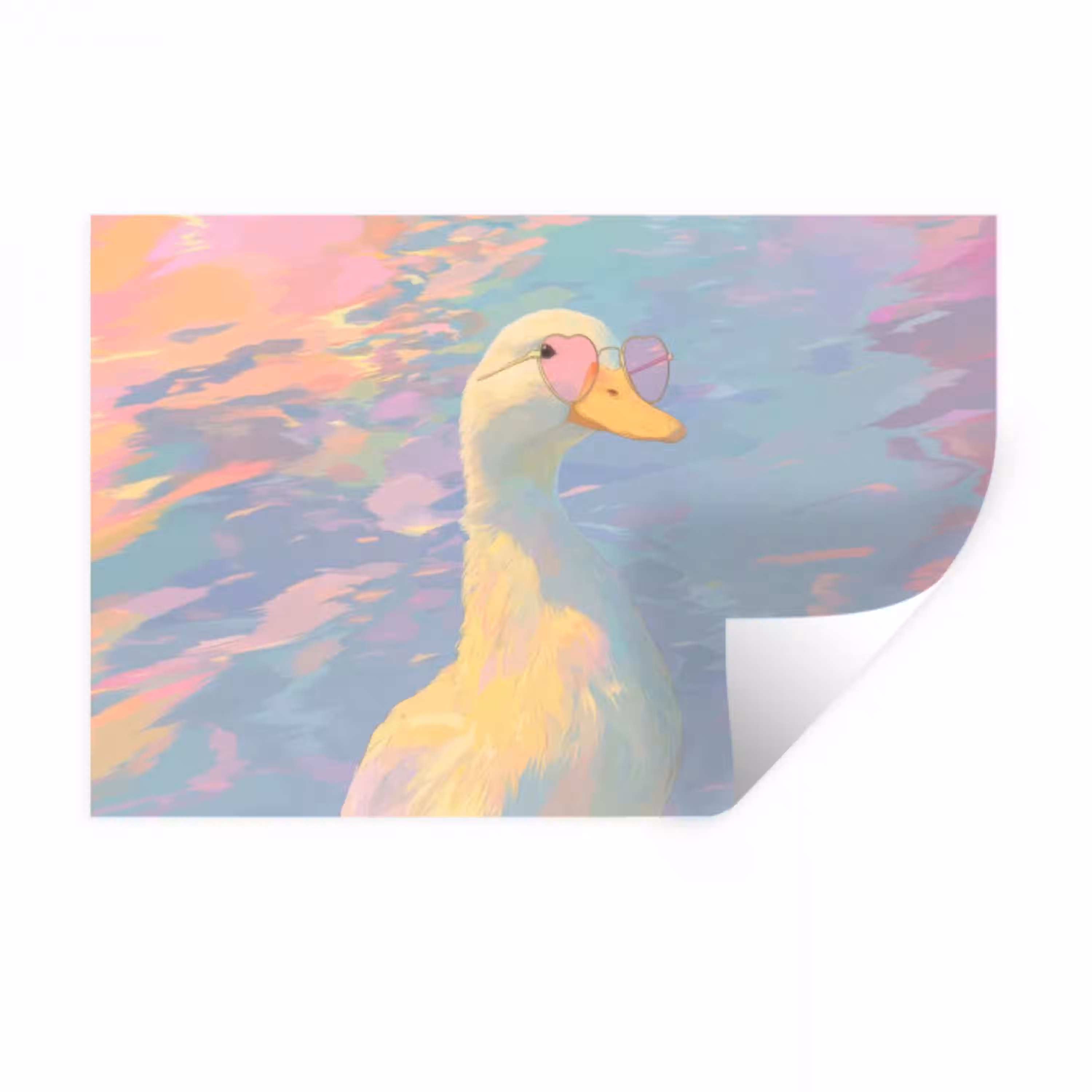 Eend - Zonnebril - Water Muursticker klein -3d