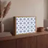 Modern - Patroon - Blauw - Roze Light Box met batterij (Wandlamp) middel 907 -sfeer2