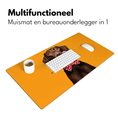 Hond - Oranje - Roos - Valentijn Muismat XXL klein -sfeer4