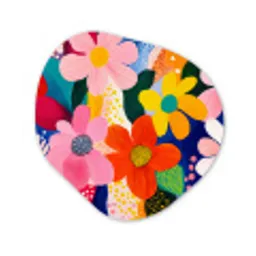 Bloemen - Kleurrijk - Stippen Wandcirkel Organisch Forex 3mm klein -3d