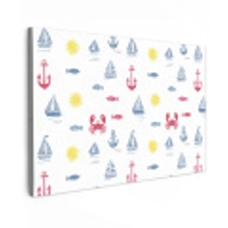 Nautisch - Illustraties - Kleurrijk Tuinposter op houten frame 2 cm dik klein 845 -3d