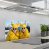 Vrouwen - Bananen - Geel keuken achterwand spatscherm klein -3d_schuin