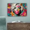 Vrouw - Kauwgom - Graffiti - Neonkleuren canvas 2cm klein -sfeer4