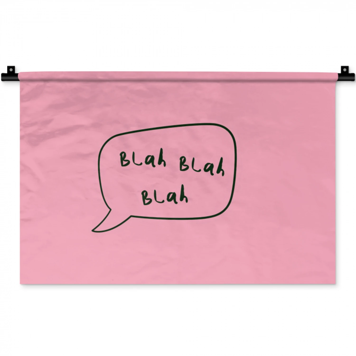 Tekstwolkje - BLAH BLAH BLAH - Roze Wandkleed katoen klein -zz3d
