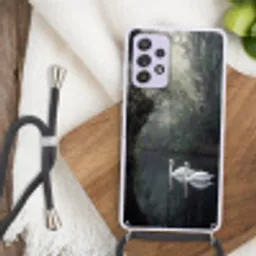 Zwanen - Rivier - Bos Hoesje Samsung Galaxy A52 5G met koord klein -sfeer4