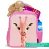 Giraffe - Wimpers - Minimalistisch - Roze Kinderrugzak - Roze middel -inhoud_DE