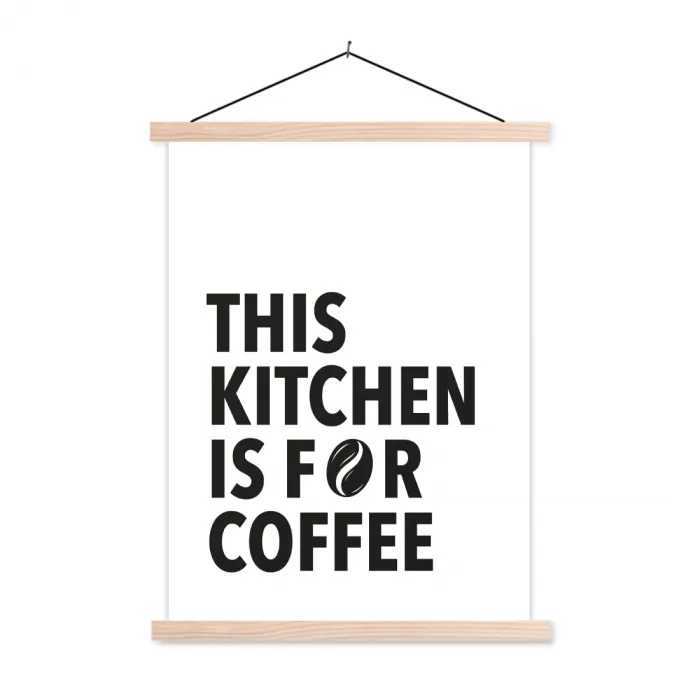 Quotes  - Koffie - Bonen - Modern textielposter latten blank klein -3d