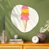 Schepijs - Hoorntje - Illustratie - Minimalistisch Wandcirkel Organisch Plexiglas middel -sfeer2