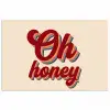 Oh honey - Rood - Schaduw poster papier klein -3d