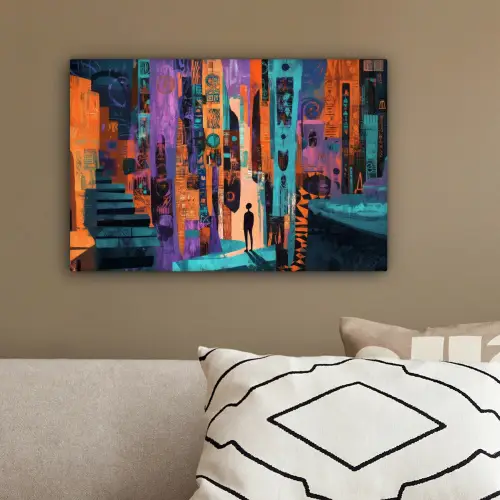 Abstract - Figuren - Kleurrijk canvas 2cm klein -sfeer3