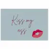Kiss my ass - Lip - Blauw poster papier klein -3d