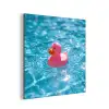 Badeend - Dobberend - Roze aluminium wit klein -3d