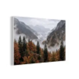 Bergen - Vallei - Mist - Herfst - Natuur forex 5mm xxl -3d