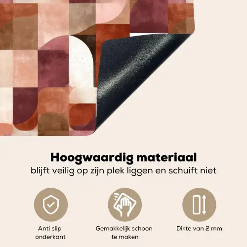 Geometrie - Modern - Retro Inductie beschemer met haakjes klein 777 -ky-onderkant-nl