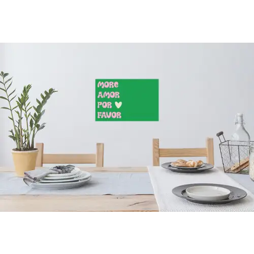 Amor - Valentijn - Groen - Tekst Muursticker klein -eettafel