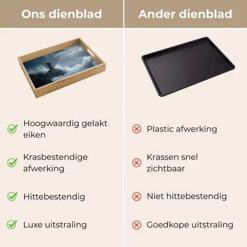 Rotsen - Vuurtoren - Golven - Klliffen Dienblad Rechthoek middel -USP_VergelijkingNL