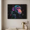Aap - Verf - Neon - Kleur Textielframe zwart klein -sfeer2