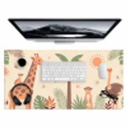 Dieren - Tropisch - Safari - Kleurrijk Muismat XXL klein -3d
