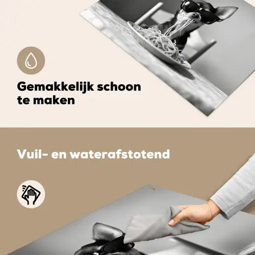 Chihuahua - Hond - Zonnebril - Humoristisch - Zwart - Wit - Spaghetti Inductie beschemer met haakjes klein -ky-schoon-nl