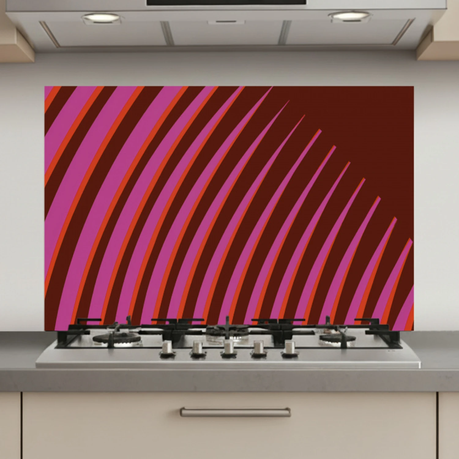 Lijnen - Rood - Beweging keuken achterwand spatscherm klein -3d_website