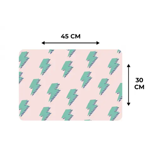 Patroon - Bliksem - Roze - Groen Placemat vinyl groot 368 -specs