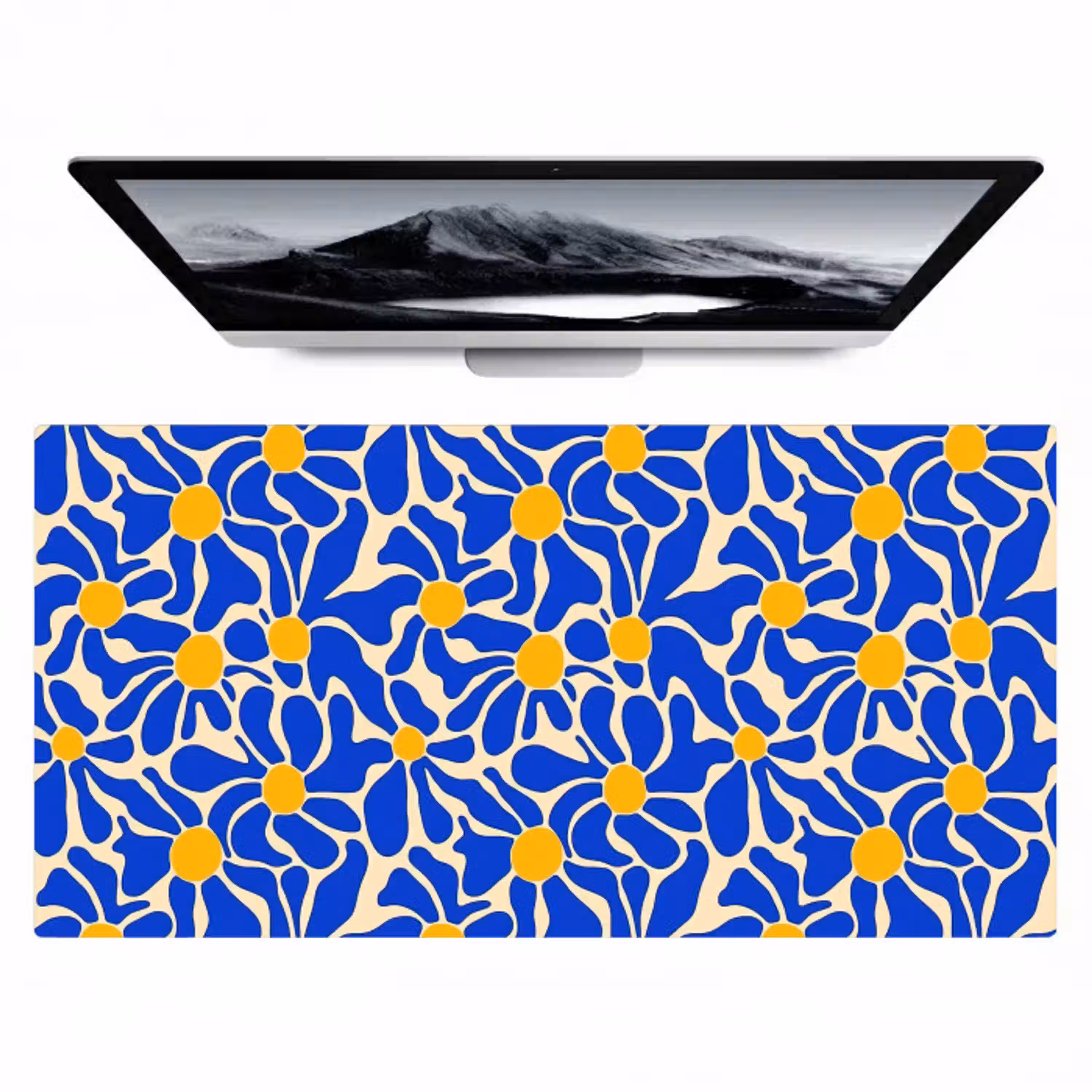 Abstract - Bloem - Blauw Muismat XXL klein 681 -zzz3d