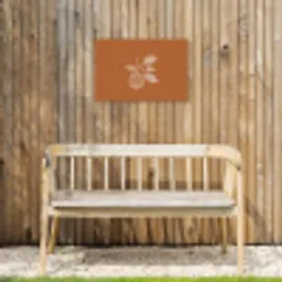 Sinaasappel - Getekend - Bladeren - Bruin Tuinposter op houten frame 2 cm dik klein -sfeer4
