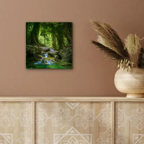 Jungle - Stenen - Water - Natuur - Planten aluminium wit klein -sfeer4