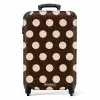 Stippen patroon in verschillende tinten bruin NBS - Handbagage koffer - Kinderen Unisex middel -productfoto_recht