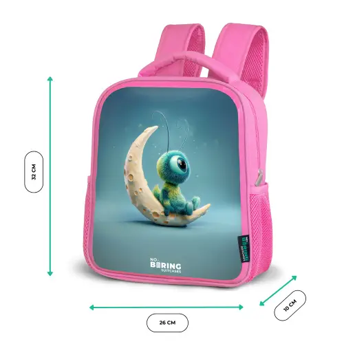 Dromerig Wezentje op de Maan Kinderrugzak - Roze middel -productfoto_formaten